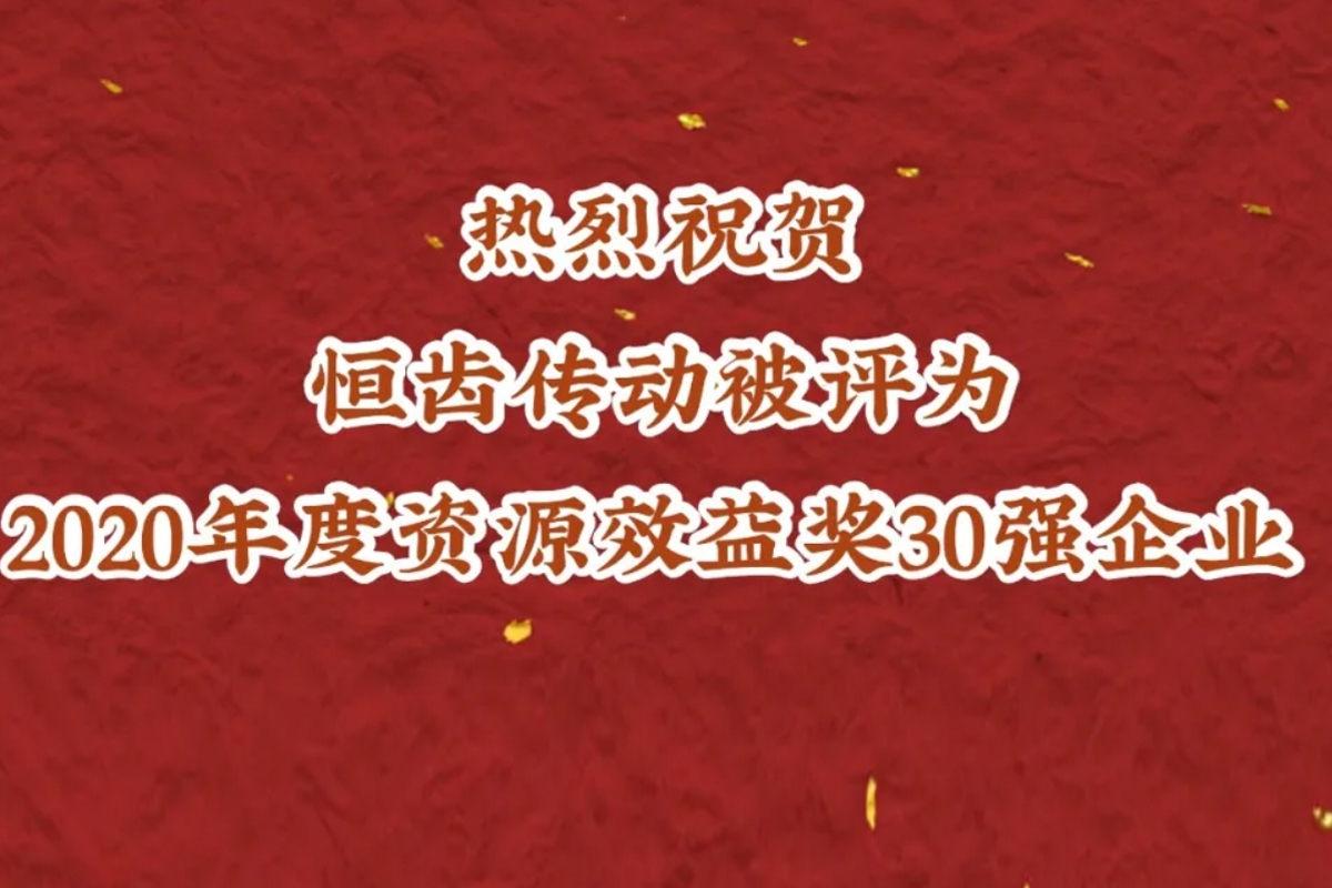 喜讯|热烈祝贺恒齿传动连续三年被评为资源效益奖30强